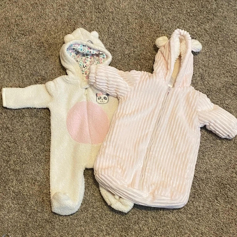 Baby Girl Winter Suit Bundle Bunting 0-3 and 0-6 Month